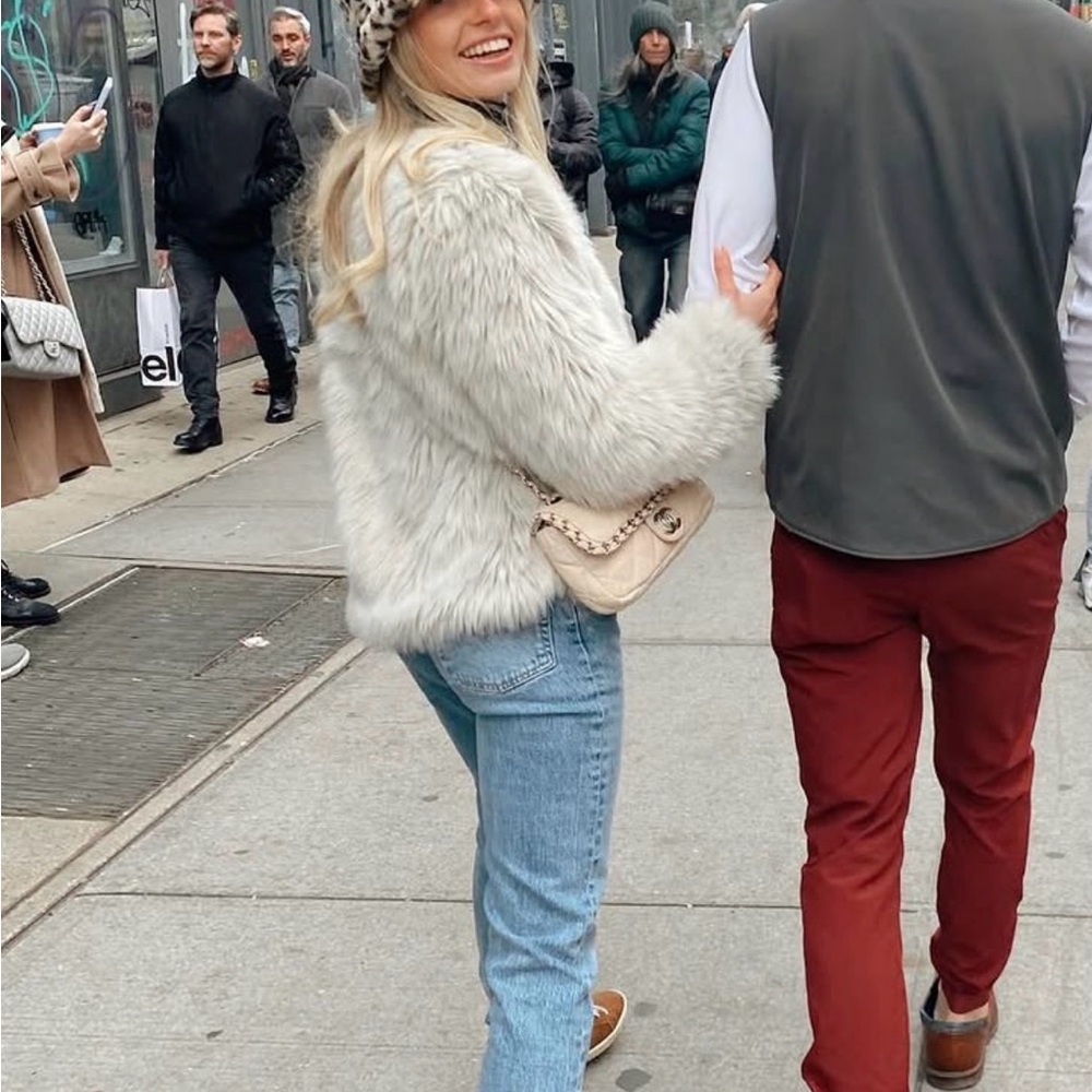 dylan Cream Faux Fur Teddy Jacket